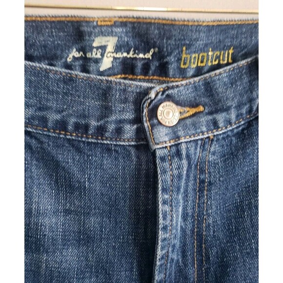 Seven7 Jeans Women 18 Blue Bootcut Crop Raw Hem 100% Cotton Y2k - Picture 2 of 8